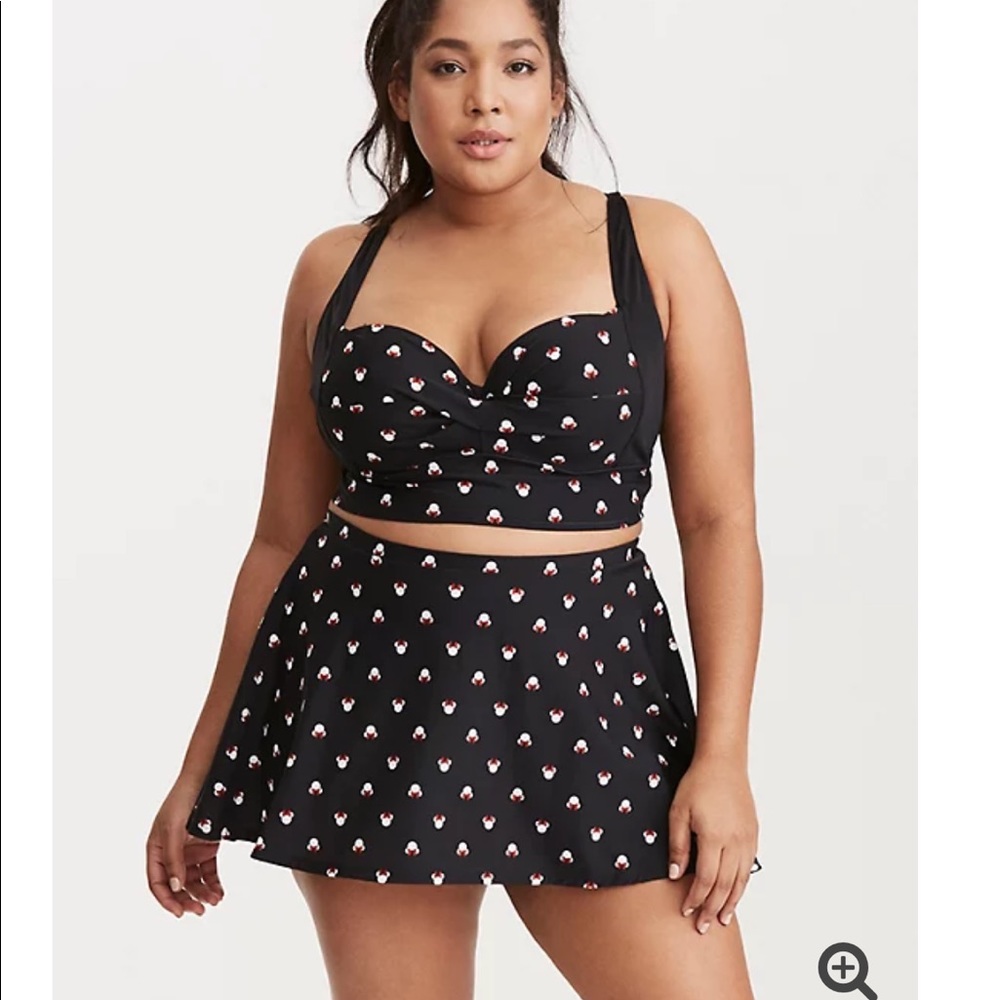 MINNIE MOUSE PRINT TWIST FRONT BIKINI TOP